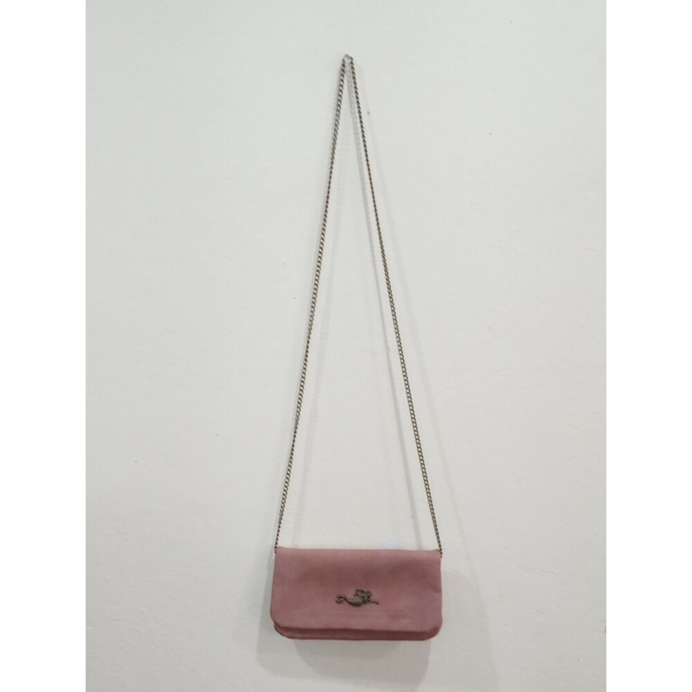 Mermaid Convertible Crossbody Clutch Chain Strap Mauve Faux Suede Leather  NWOT!
